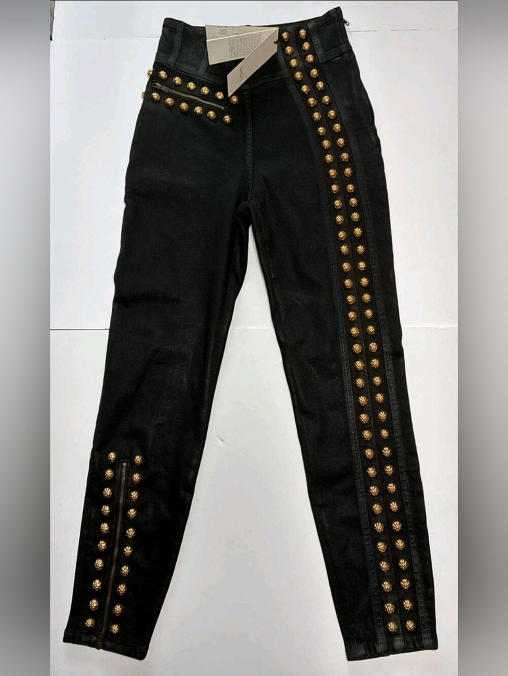 Gucci Coated Denim Pant with Studs (Black) XS NWT